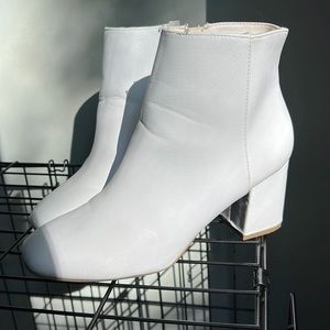 White Heeled Bootie